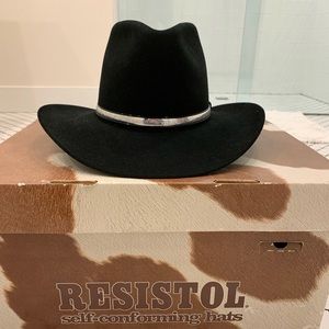 Resistol black hat with silver band